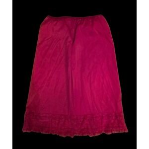 Vintage Sans Sauci  Half Slip Red Skirt Size Mediumsexy Lace Grannyccore